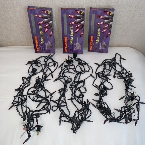 Sylvania Purple 50 Mini Lights - 3 Sets - Picture 1 of 7